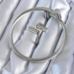 316L Çelik Gümüş Renk Sarmal Model Erkek Bileklik Yüzük Kombini