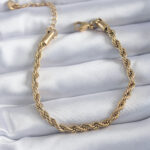 316L Çelik Gold Renk Burgu Model Kadın Bileklik