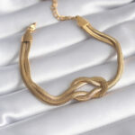 316L Çelik Gold Renk İtalyan Zincir Düğüm Model Kadın Bileklik