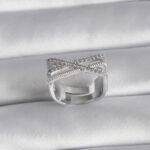 Pirinç Gümüş Renk Zirkon Taş Detay Kadın Yüzük