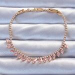 Pirinç Vip Seri Altın Renk Pembe Zirkon Taşlı Bileklik