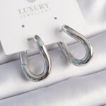 Pirinç Gümüş Renk Halka Model Kadın Küpe