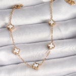 316L Çelik Gold Renk Beyaz Baby Boy Yonca Model Kadın Bileklik