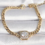 Pirinç Gold Renk Kare Zirkon Taşlı Xuping Exclusive VIP Seri Kadın Bileklik