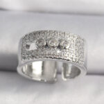 Pirinç Gümüş Renk Zirkon Taşlı Messika Model Kadın Yüzük