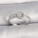 Pirinç Gümüş Renk Zirkon Taşlı Ayarlanabilir Kadın Yüzük