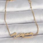 316L Çelik Gold Renk Atatürk İmza Model Kadın Bileklik