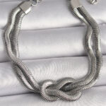 316L Çelik Gümüş Renk Düğüm Model Kadın Bileklik