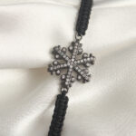 Pirinç Füme Renk Zirkon Taşlı Kar Tanesi Figür Makrome Asansörlü Model Kadın Bileklik