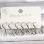 316L Çelik Gümüş Renk Yıldız Model Kadın Küpe Seti