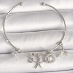 Pirinç Gümüş Renk Sallantı Zirkon Taşlı Deniz Yıldız Figür Balık Kuyruğu Detay Charm Kadın Bileklik