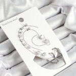 316L Çelik Kalp Figürlü Ve Zirkon Taşlı Gümüş Renk 7'li Çift Kadın Küpe Set