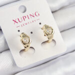 Xuping Zirkon Taşlı Kalp Model Gold Renk Kadın Küpe