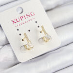 Xuping Zirkon Taşlı I Model Gold Renk Kadın Küpe