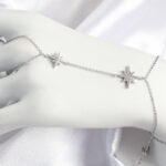 Pirinç Zirkon Taşlı Kutup Yıldızı Model Gümüş Renk Kadın Şahmeran