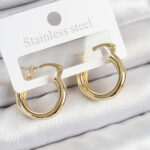 Pirinç Halka Model Gold Renk Kadın Küpe