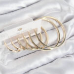 Pirinç Halka Model Gold Renk Kadın Set Küpe