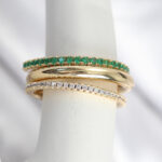 Pirinç Gold Renk Zirkon Taşlı 4'Lü Kadın Yüzük