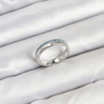 Pirinç Gümüş Renk Sıralı Zirkon Taşlı Kutup Yıldızı Model Kadın Yüzük