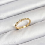 Pirinç Gold Renk Lazer Kesim Kadın Yüzük