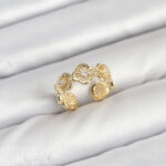 Pirinç Gold Renk Yonca Model Kadın Yüzük