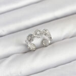 Pirinç Gümüş Renk Yonca Model Kadın Yüzük