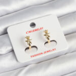 Pirinç Gold Renk Yıldız Kadın Küpe