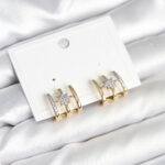 Kaburga Model Kutup Yıldızı Detaylı Gold Renk Kadın Küpe