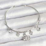 Kuğu Charmlı Gümüş Renk Kadın Bileklik