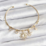 Güneş Charmlı Gold Renk Pirinç Kadın Bileklik