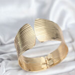 Pirinç Gold Renk Levha Model Kadın Bileklik