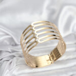 Gold Renk Pirinç Kaburga Model Kadın Bileklik