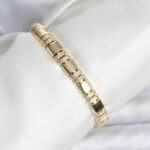 Pirinç Gold Renk Zirkon Taşlı Kadın Bileklik