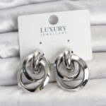 Gümüş Renk Halka Model Pirinç Kadın Küpe