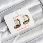 14K Gold Renk Kaplama CM Kadın Küpe