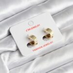 14K Gold Renk Kaplama CM Kadın Küpe