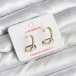 14K Gold Renk Kaplama Burgu Halka CM Kadın Küpe