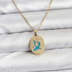 316L Çelik Zincir Gold Renk Shark Figür Kadın Kolye