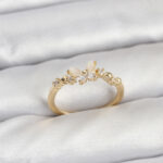 Kelebek Model Gold Renk Pirinç Kadın Yüzük