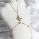 316L Çelik Gold Renk Kelebek Model Kadın Şahmeran