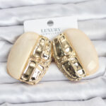 Krem Renk Pirinç Vintage Kadın Küpe