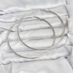 316L Çelik Gümüş Renk 75 mm Halka Küpe