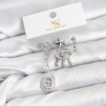 Pirinç Gümüş Renk Göz ve Kutup Yıldızı Model YSX Trio Küpe Seti