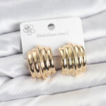 Vintage Model 316L Çelik Gold Renk Kadın Küpe