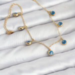 316L Çelik Gold Renk Minimal Nazar Model Kadın Bileklik