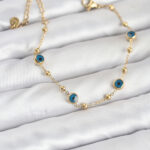 316L Çelik Gold Renk Topçuklu Nazar Model Kadın Bileklik