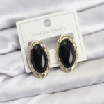 Siyah Badem Model Vintage Kadın Küpe