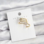 Gold Renk Zirkon Taşlı Yıldız Model Kıkırdak Earcuff Küpe