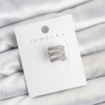 Pirinç Gümüş Renk Zirkon Taşlı Earcuff Kıkırdak Küpe