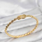 Düğüm Model Pirinç Gold Renk Kadın Kelepçe Bileklik